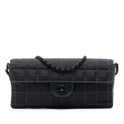 Chanel AB Chanel Black Nylon Fabric New Travel Line East West Flap France