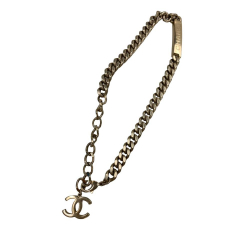 Chanel B Chanel Gold Gold Plated Metal ID Curb Link Chain Necklace Italy