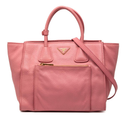 Prada B Prada Pink Calf Leather Vitello Daino Shopping Tote Italy