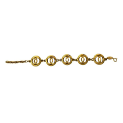 Chanel AB Chanel Gold Gold Plated Metal CC Link Bracelet France