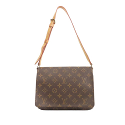 Louis Vuitton B Louis Vuitton Brown Monogram Canvas Fabric Monogram Musette Tango Short Strap Spain