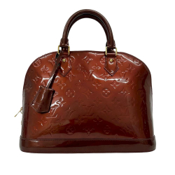 Louis Vuitton AB Louis Vuitton Red Burgundy Vernis Leather Leather Monogram Vernis Alma PM France