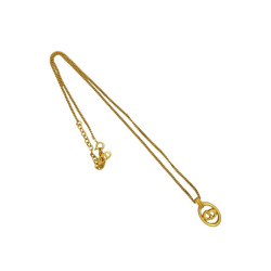 Christian Dior AB Dior Gold Gold Plated Metal CD Logo Pendant Necklace France