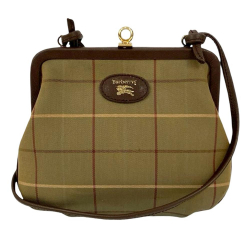 Burberry AB Burberry Brown Light Brown Canvas Fabric Vintage Check Crossbody United Kingdom