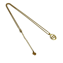 Christian Dior AB Dior Gold Gold Plated Metal CD Logo Pendant Necklace France