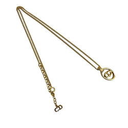 Christian Dior AB Dior Gold Gold Plated Metal CD Logo Pendant Necklace France