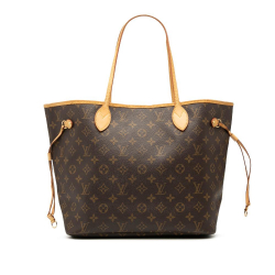 Louis Vuitton B Louis Vuitton Brown Monogram Canvas Fabric Monogram Neverfull MM France