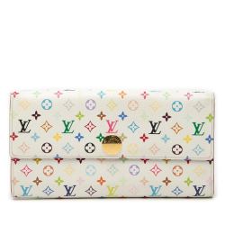 Louis Vuitton White Monogram Multicolore Canvas Fabric Monogram Multicolore Sarah Long Wallet France