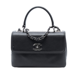 Chanel B Chanel Black Lambskin Leather Leather Small Lambskin Trendy CC Top Handle Bag Italy