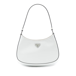 Prada AB Prada White Pearl Calf Leather Brushed Cleo Shoulder Bag Italy