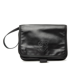 Loewe B LOEWE Black Calf Leather Anagram Clutch Spain
