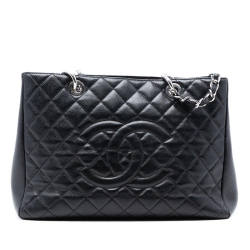 Chanel B Chanel Black Caviar Leather Leather Caviar Grand Shopping Tote Italy