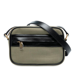 Saint Laurent AB Saint Laurent Green Olive Green Canvas Fabric Small Camp Camera Bag Italy
