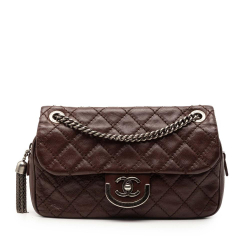 Chanel B Chanel Red Bordeaux Calf Leather Paris Edinburgh Medium skin Coco Sporran Flap Italy