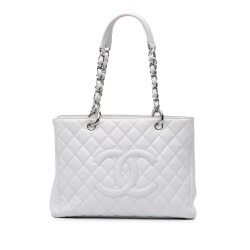 Chanel B Chanel White Caviar Leather Leather Caviar Grand Shopping Tote Italy