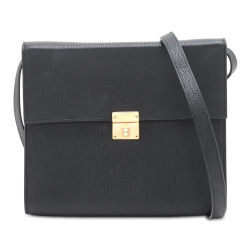 Hermès B Hermès Black Goatskin Leather Chevre Mysore Clic 16 France