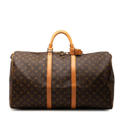 Louis Vuitton B Louis Vuitton Brown Monogram Canvas Fabric Monogram Keepall 55 France