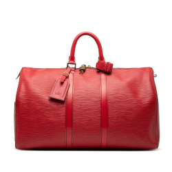 Louis Vuitton B Louis Vuitton Red Epi Leather Leather Epi Keepall 50 France