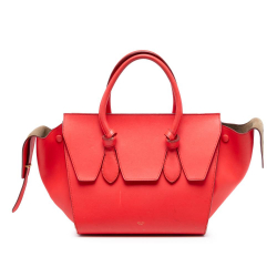 Celine B Celine Red Calf Leather Small Grained skin Tie Knot Handbag Italy