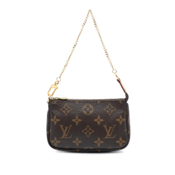 Louis Vuitton B Louis Vuitton Brown Monogram Canvas Fabric Monogram Mini Pochette Accessoires France