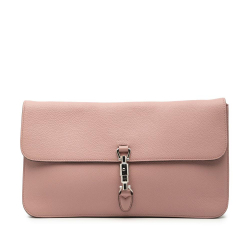 Gucci AB Gucci Pink Calf Leather Pebbled skin Soft Jackie Clutch Italy