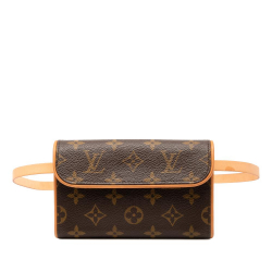 Louis Vuitton B Louis Vuitton Brown Monogram Canvas Fabric Monogram Pochette Florentine France