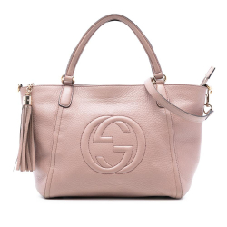 Gucci B Gucci Pink Calf Leather Small Pebbled Soho Cellarius Satchel Italy