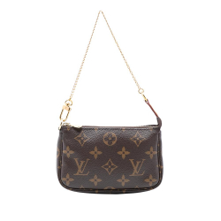 Louis Vuitton B Louis Vuitton Brown Monogram Canvas Fabric Monogram Mini Pochette Accessoires France