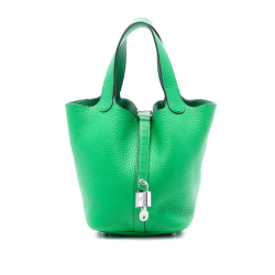 Hermès AB Hermès Green Calf Leather Clemence Picotin Lock 18 France