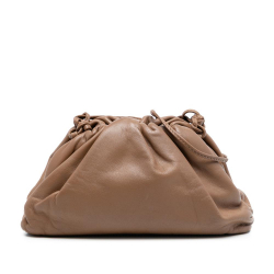 Bottega Veneta AB Bottega Veneta Brown Lambskin Leather Leather Lambskin The Mini Pouch Crossbody Italy