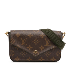 Louis Vuitton B Louis Vuitton Brown Monogram Canvas Fabric Monogram Felicie Strap And Go Italy
