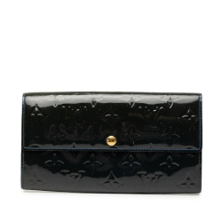 Louis Vuitton B Louis Vuitton Blue Navy Vernis Leather Leather Monogram Vernis Sarah Wallet France