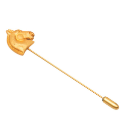 Hermès B Hermès Gold Gold Plated Metal Bijouterie Fantaisie Horse Pin Brooch France
