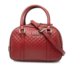 Gucci B Gucci Red Calf Leather Small Microguccissima Bree Satchel Italy