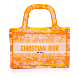 Christian Dior AB Dior Orange Canvas Fabric Mini Embroidered Dioriviera Toile De Jouy Book Tote Italy