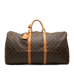 Louis Vuitton B Louis Vuitton Brown Monogram Canvas Fabric Monogram Keepall 60 France