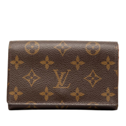 Louis Vuitton B Louis Vuitton Brown Monogram Canvas Fabric Monogram Porte Monnaie Billets Tresor Wallet Spain
