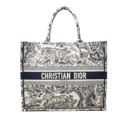 Christian Dior B Dior Blue Navy Canvas Fabric Large Embroidered Dioriviera Toile De Jouy Book Tote Italy
