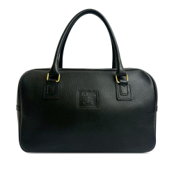 Burberry AB Burberry Black Calf Leather Boston Bag United Kingdom
