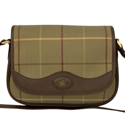 Burberry B Burberry Brown Light Brown Canvas Fabric Vintage Check Crossbody United Kingdom