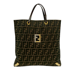 Fendi B Fendi Brown Canvas Fabric Zucca Tote Italy