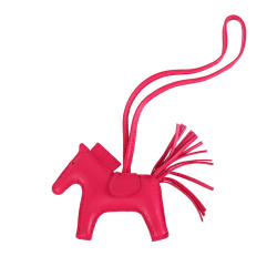 Hermès AB Hermès Pink Hot Pink Calf Leather Milo Lambskin Grigri Rodeo Bag Charm PM France