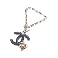 Chanel B Chanel Silver Silver Plated Metal CC Camellia Bag Charm France