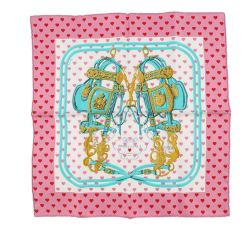 Hermès AB Hermès Pink with Multi Silk Fabric Brides de Gala Love Scarf France
