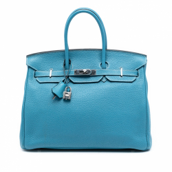 Hermès Birkin 35 Togo Leather Top-handle Bag Blue Jean