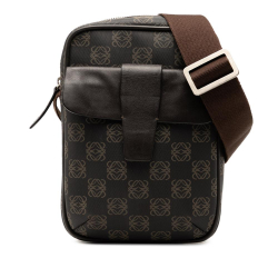 Loewe B LOEWE Brown Dark Brown Coated Canvas Fabric Anagram Crossbody Spain