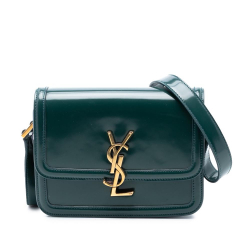 Saint Laurent AB Saint Laurent Green Dark Green Patent Leather Leather Small Patent Solferino Satchel In Box Italy