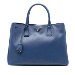 Prada B Prada Blue Saffiano Leather Large Lux Galleria Tote Italy