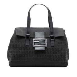 Fendi B Fendi Black Canvas Fabric Zucchino Handbag Italy