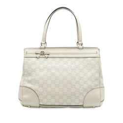 Gucci B Gucci White Ivory Calf Leather Guccissima Mayfair Tote Italy